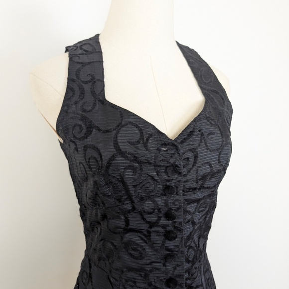 Le Chateau Black Mini Dress Size XS Vintage Sleeveless - Picture 9 of 11